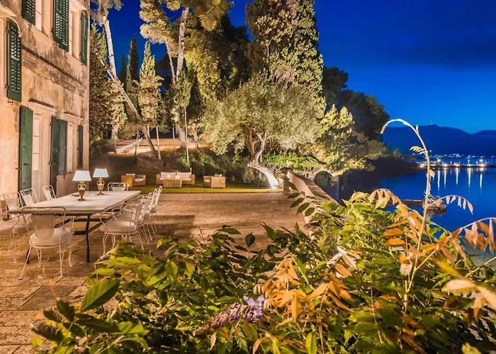 Magnificent Seafront Corfu Villa - 5 En-Suite Bedrooms -The Durrells House | Historic Elegance & Modern Luxuries - Direct Beach Access & Private Heated Pool